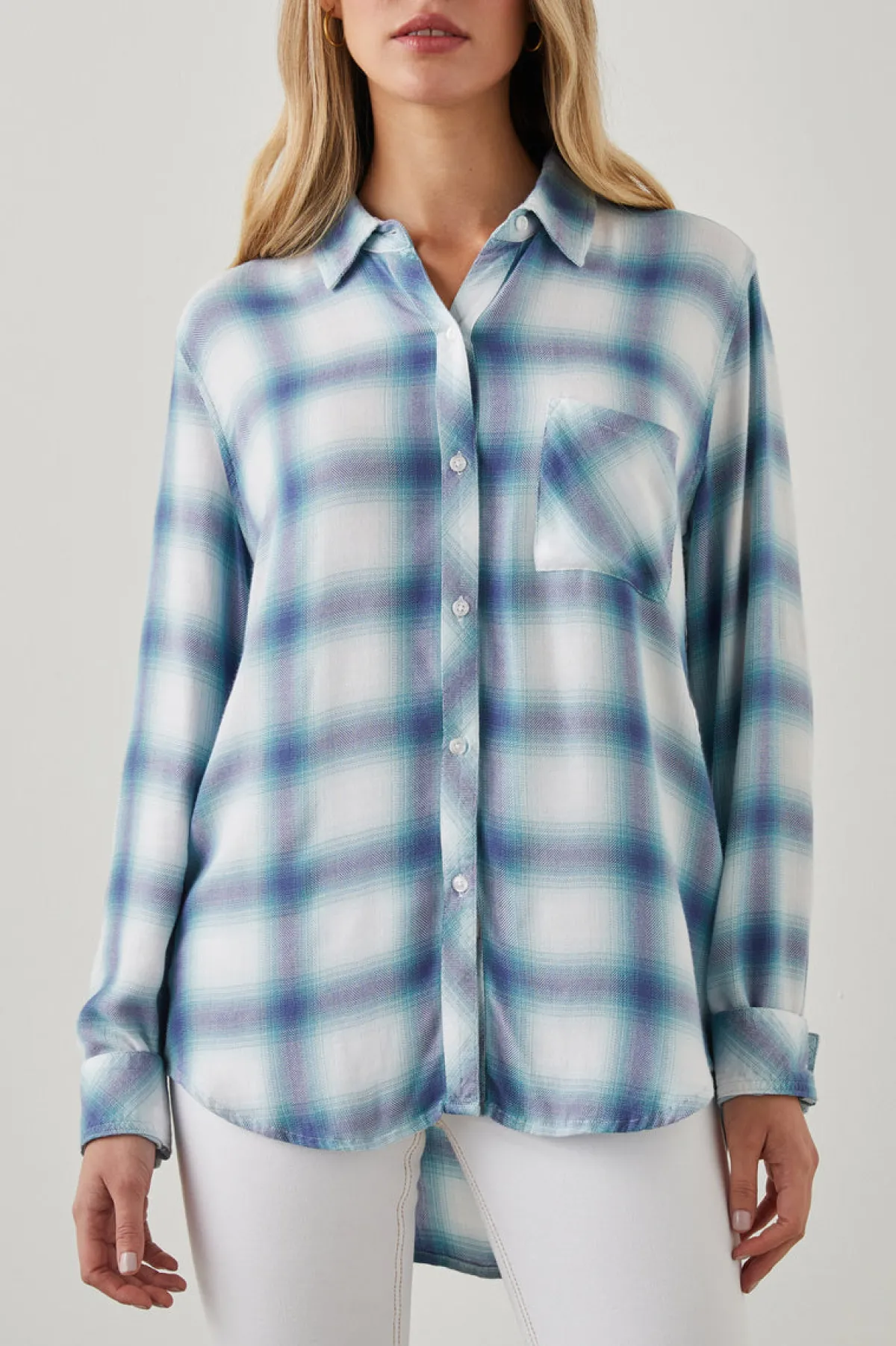 HUNTER SHIRT - WHITE INDIGO MIST|Rails New