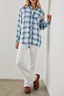 HUNTER SHIRT - WHITE INDIGO MIST|Rails New