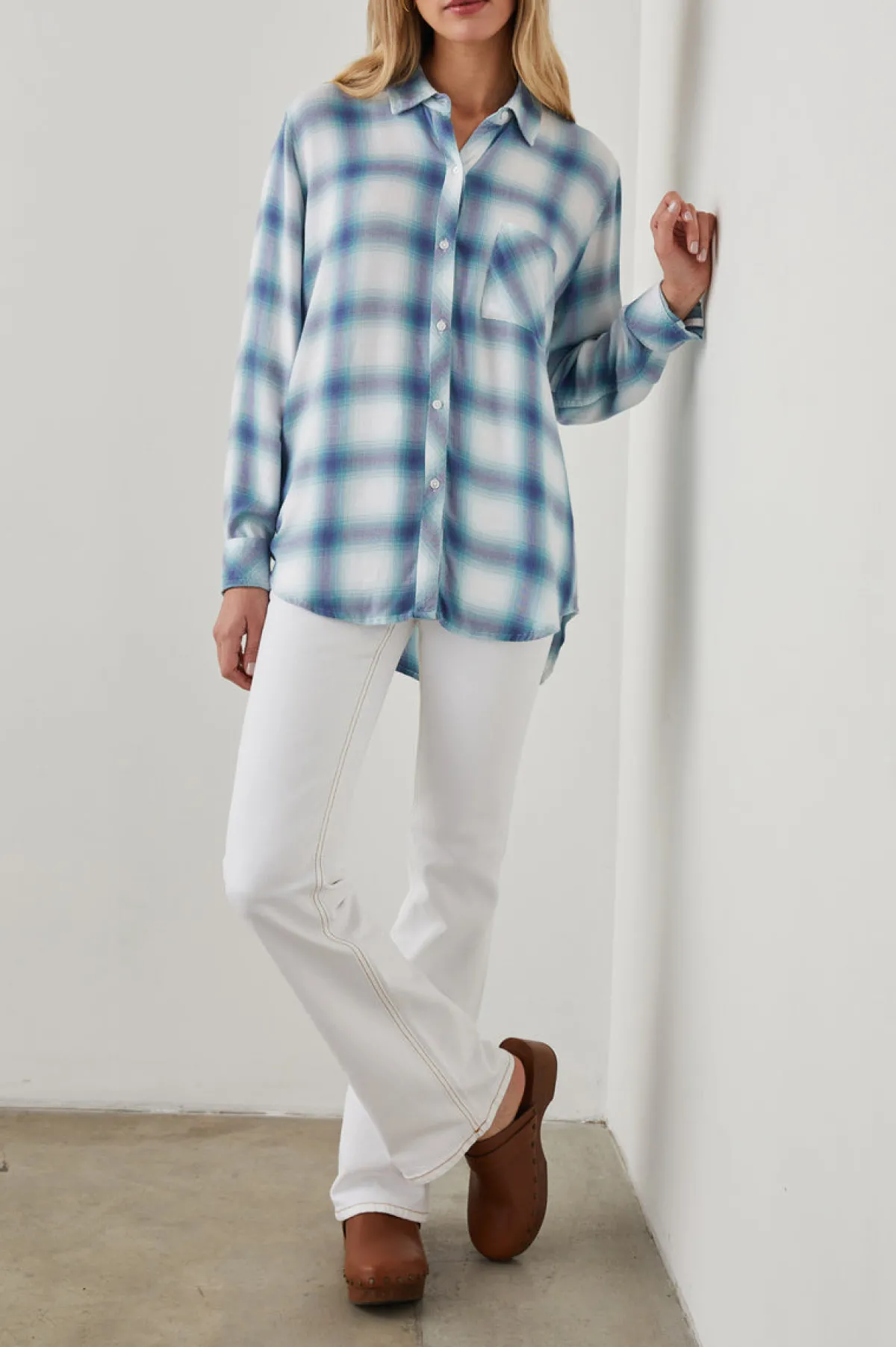 HUNTER SHIRT - WHITE INDIGO MIST|Rails New