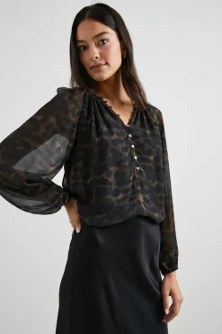 INDI TOP - UMBER LEOPARD|Rails Flash Sale
