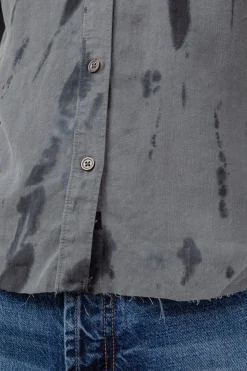 INGRID RAW HEM SHIRT - SMOKE SWIRL|Rails New