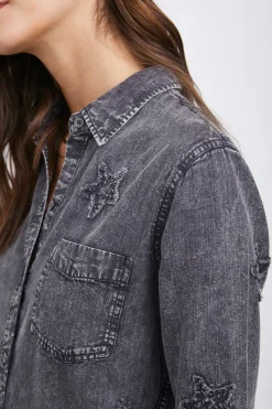 INGRID SHIRT - BLACK ACID STARS|Rails Sale