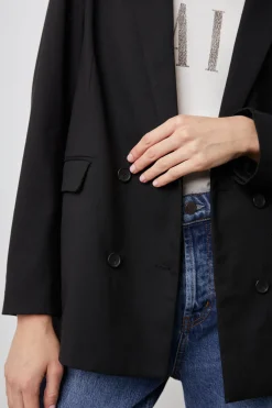 JAC BLAZER - BLACK TWILL|Rails Cheap