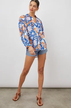 JANAE SHIRT - COBALT FLORAL|Rails Discount