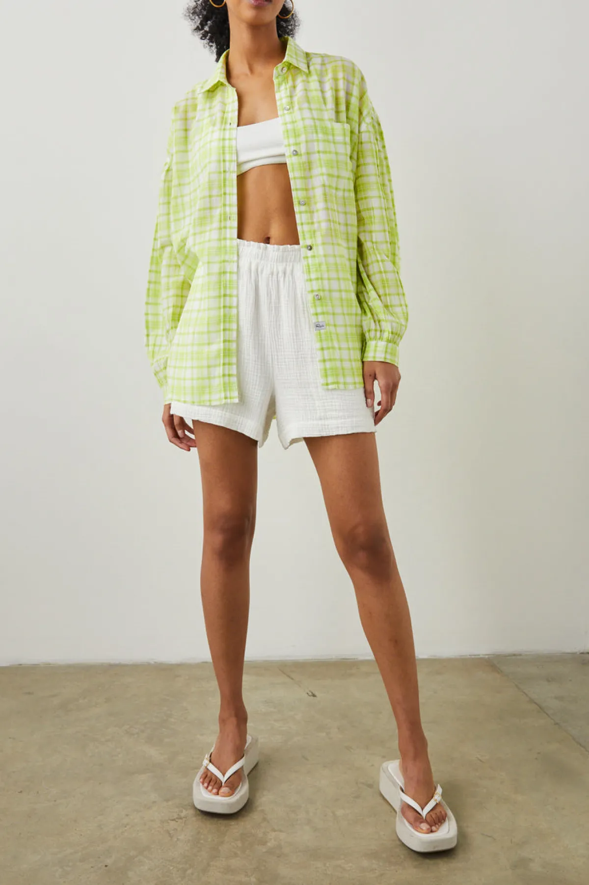 JANAE SHIRT - LIME PLAID|Rails Fashion