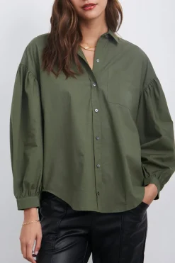 JANAE SHIRT - OLIVE SMOKE|Rails Cheap
