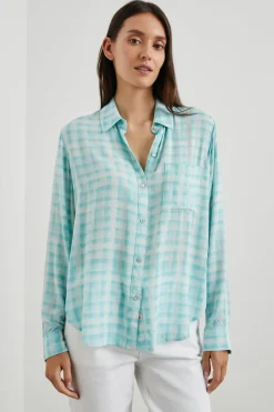 JOSEPHINE SHIRT - AQUA PLAID|Rails Outlet