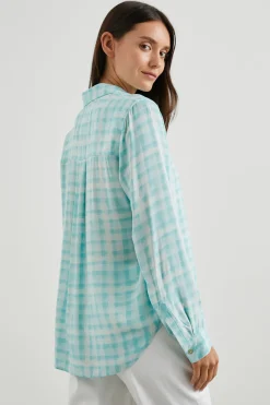 JOSEPHINE SHIRT - AQUA PLAID|Rails Outlet