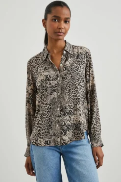 JOSEPHINE SHIRT - TAUPE MIXED ANIMAL|Rails Shop