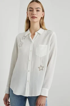 KATE SHIRT - IVORY EYELET STARS|Rails Sale