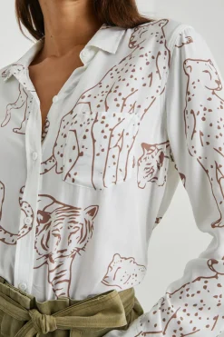 KATHRYN SHIRT - CAMEL JUNGLE CATS|Rails Fashion