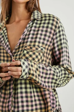KELLEN PAJAMA SET - BLACK SUNSET GINGHAM|Rails Outlet