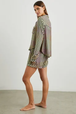 KELLEN PAJAMA SET - BLACK SUNSET GINGHAM|Rails Outlet