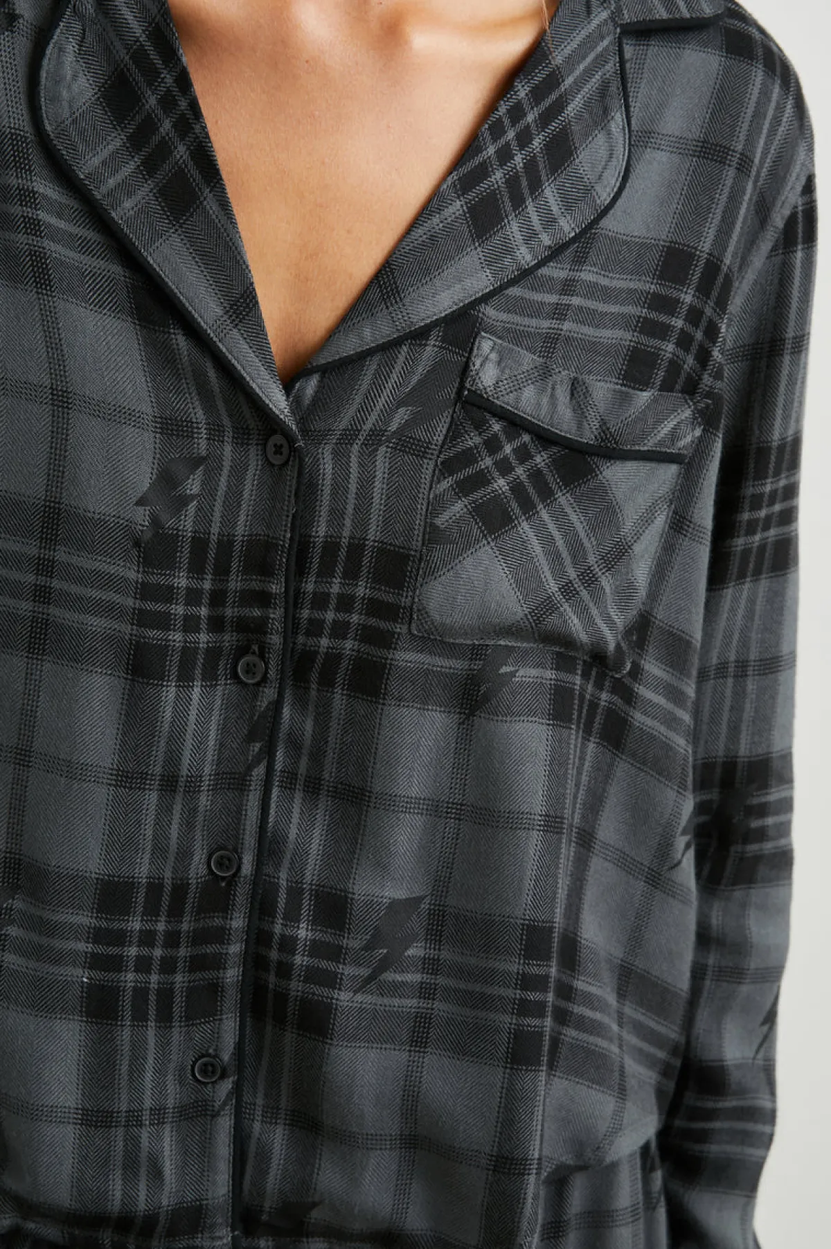 KELLEN PAJAMA SET - CHARCOAL JET LIGHTNING|Rails Discount