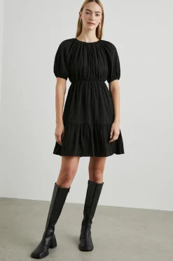 KHLOE DRESS - BLACK SEERSUCKER|Rails Cheap
