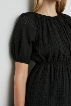 KHLOE DRESS - BLACK SEERSUCKER|Rails Cheap