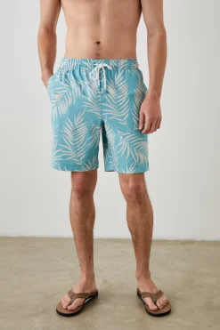 KIAN SWIM SHORT - PALM SHADOW AQUA|Rails Clearance