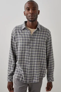 LENNOX SHIRT - CHARCOAL FLAX MELANGE|Rails Clearance