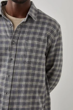 LENNOX SHIRT - CHARCOAL FLAX MELANGE|Rails Clearance