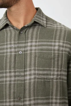 LENNOX SHIRT - CONCRETE MOSS MELANGE|Rails Outlet