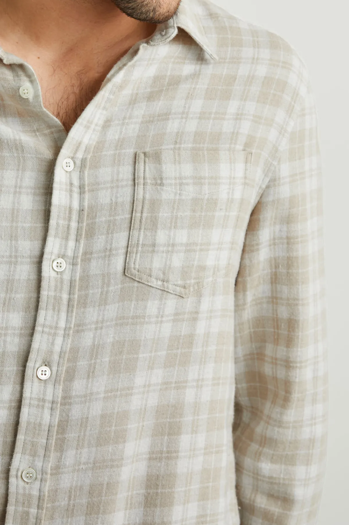 LENNOX SHIRT - PALAMINO WHITE MELANGE|Rails Online