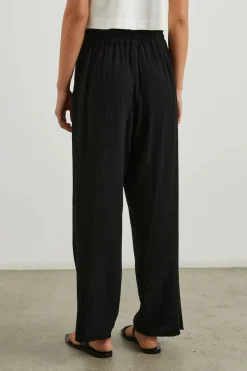 LEON CROP PANT - BLACK GAUZE|Rails Online