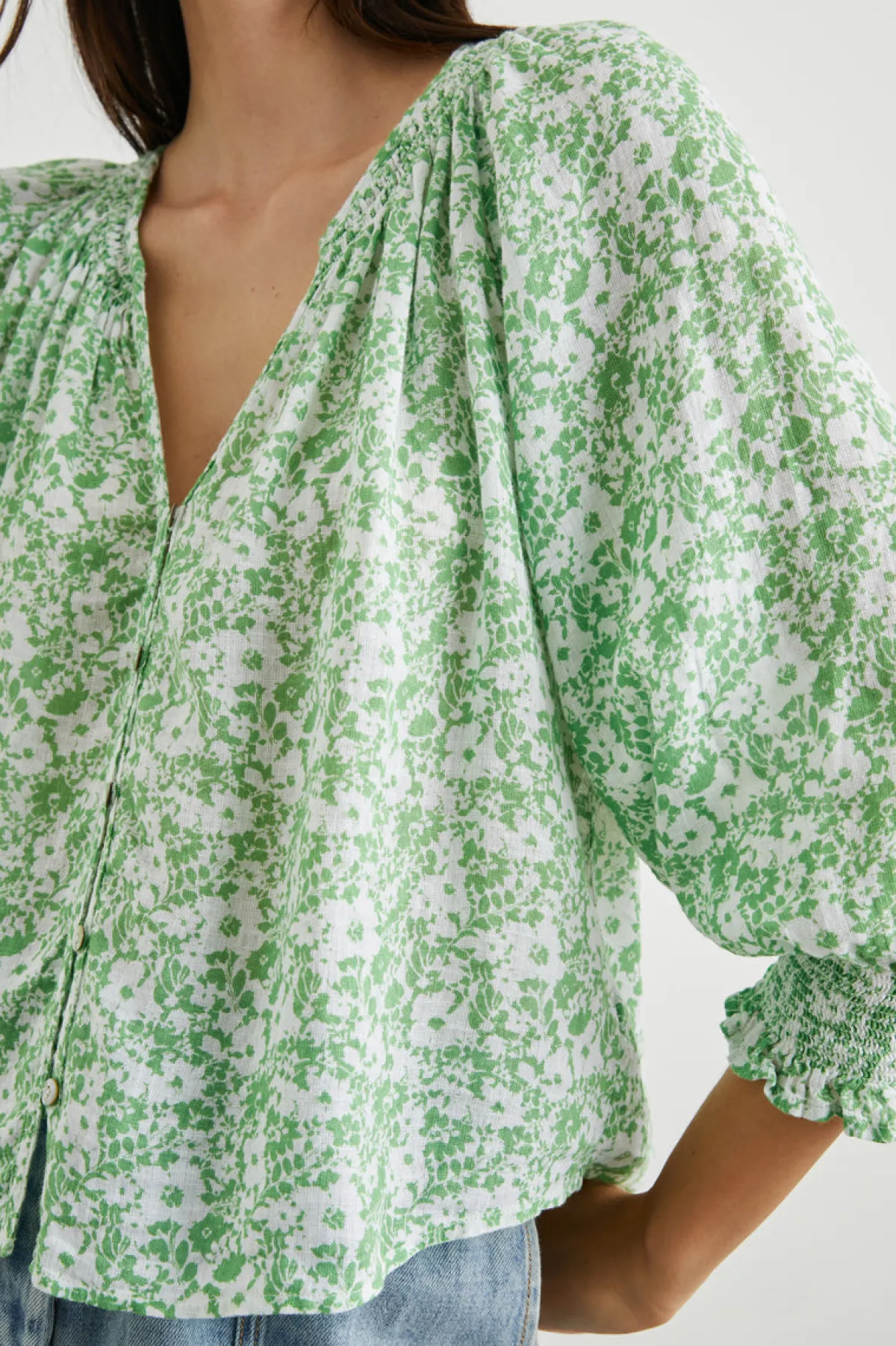 MARIAH TOP - GREEN TEXTURE FLORAL|Rails Fashion