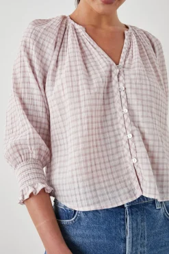 MARIAH TOP - SOFT ROSE CHECK|Rails Discount