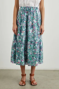MARY SKIRT - NAVY LEILANI FLORAL|Rails Cheap
