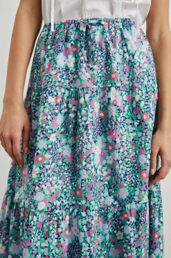 MARY SKIRT - NAVY LEILANI FLORAL|Rails Cheap