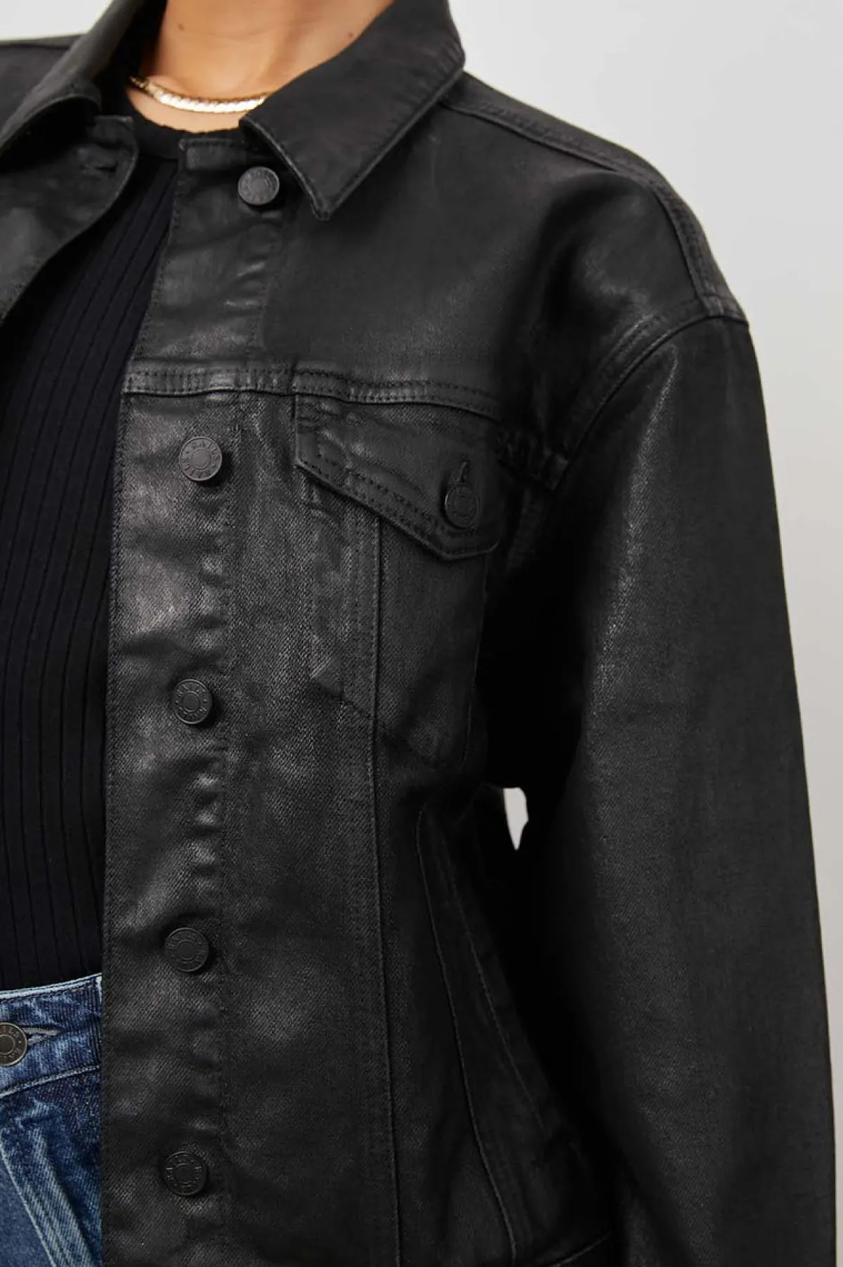 MULHOLLAND JACKET - COATED NOIR|Rails Fashion