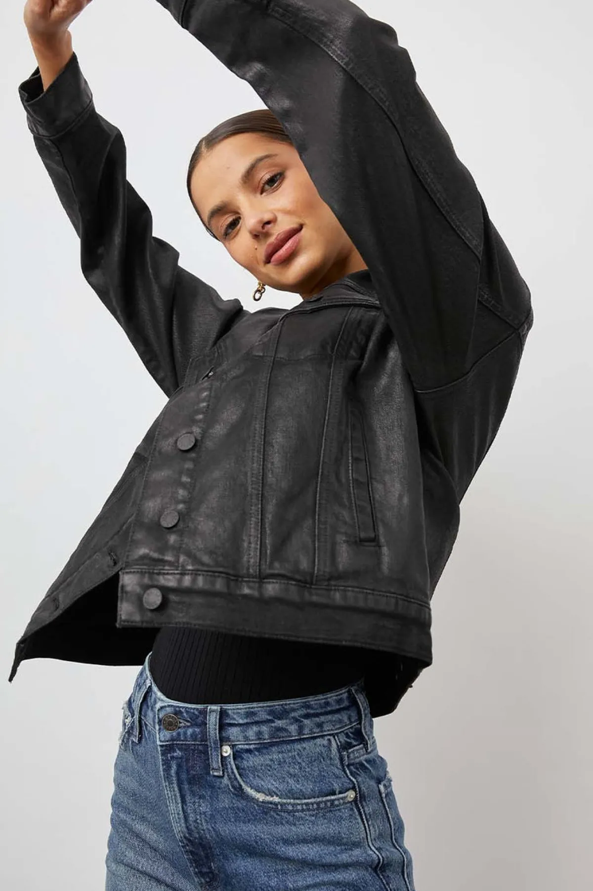 MULHOLLAND JACKET - COATED NOIR|Rails Fashion