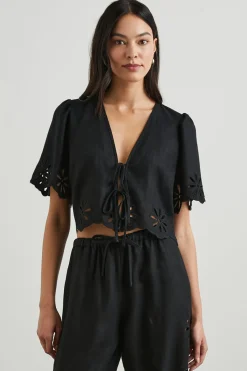 PARI TOP - BLACK EYELET|Rails Hot