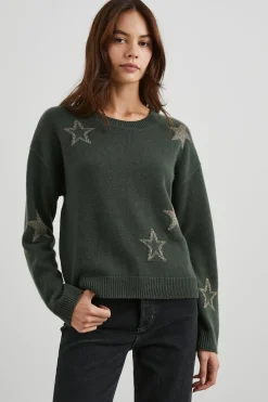 PERCI SWEATER - OLIVE GOLD STARS|Rails Outlet