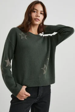 PERCI SWEATER - OLIVE GOLD STARS|Rails Outlet