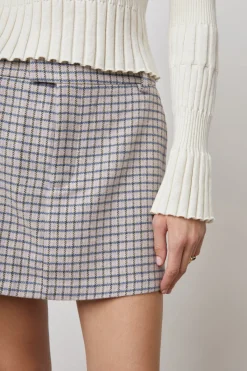 PRIM SKIRT - LILAC NAVY MINI CHECK|Rails Fashion