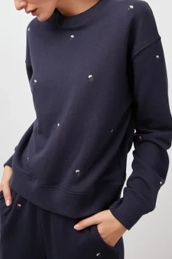 RAMONA SWEATSHIRT - NAVY BUDS|Rails Outlet