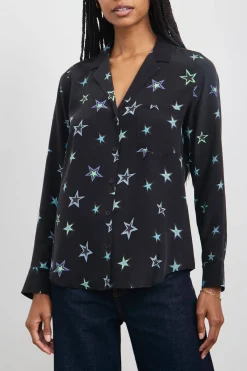 REBEL SHIRT - BLACK COSMIC STARS|Rails Shop