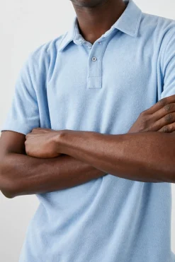 RHEN POLO SHIRT - TERRY CHAMBRAY BLUE|Rails Discount
