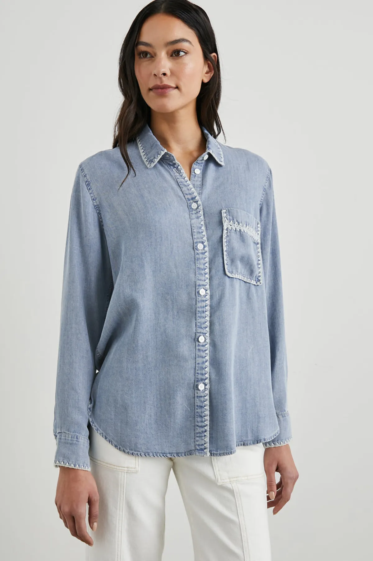 SAYA SHIRT - MEDIUM CLOUD WASH|Rails Store