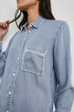 SAYA SHIRT - MEDIUM CLOUD WASH|Rails Store