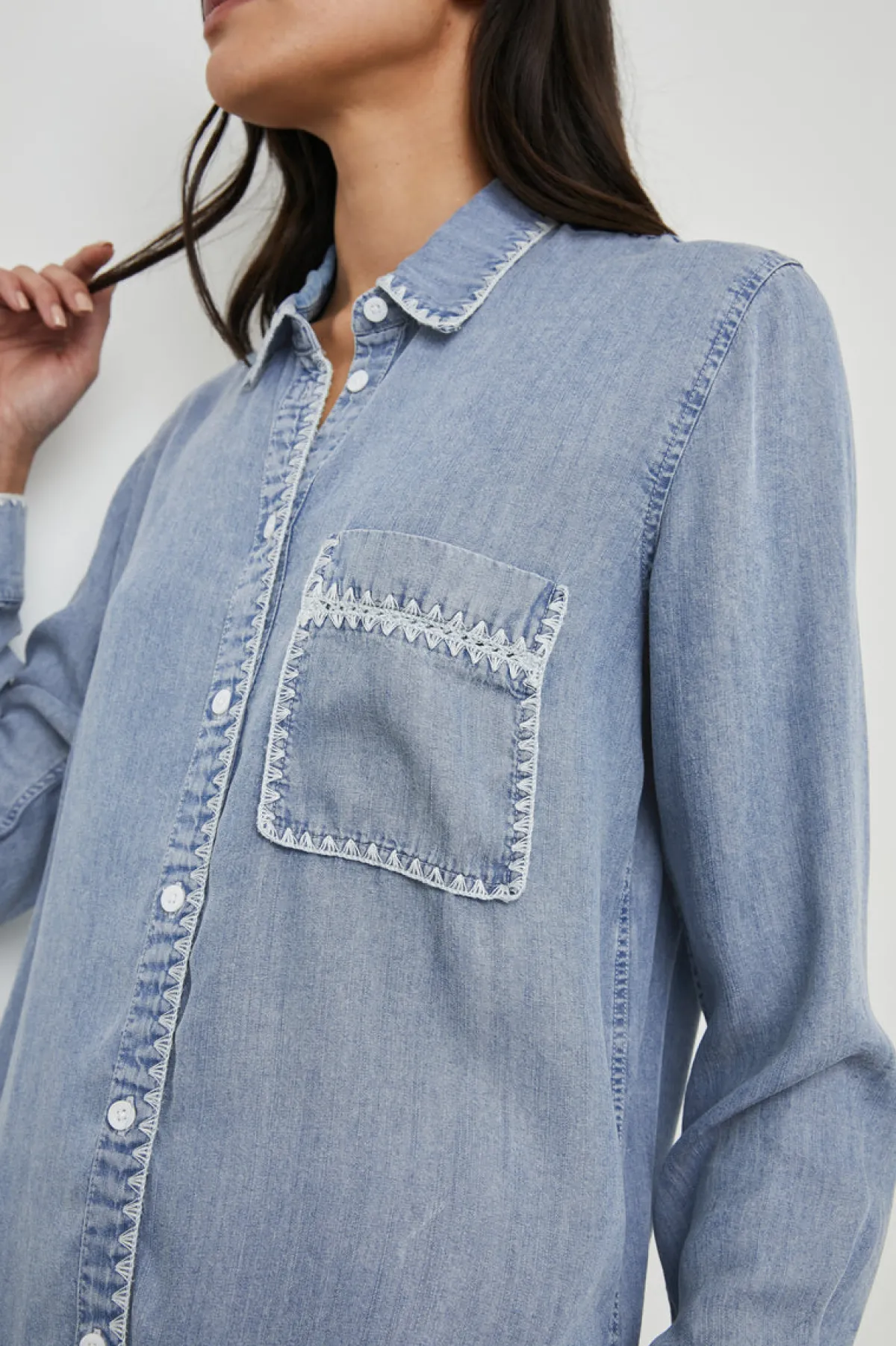 SAYA SHIRT - MEDIUM CLOUD WASH|Rails Store