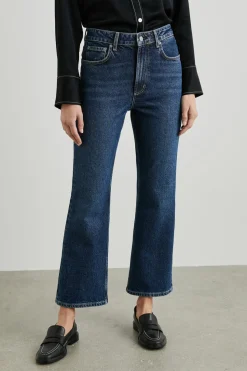 SUNSET CROP SLIM FLARE - COLLEGIATE BLUE|Rails Hot