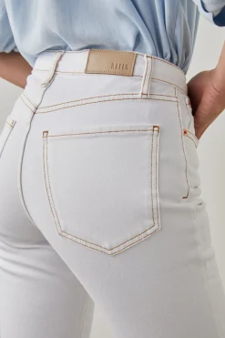 SUNSET SLIM FLARE - SALT WHITE CONTRAST STITCH|Rails Online