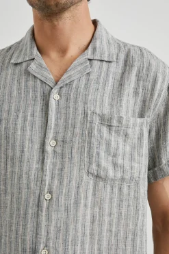WAIMEA SHIRT - QUINOA NAVY STRIPE|Rails Cheap