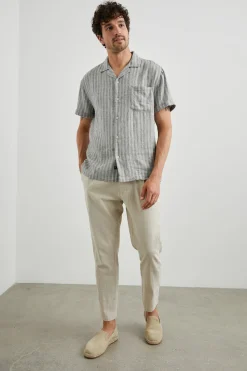 WAIMEA SHIRT - QUINOA NAVY STRIPE|Rails Cheap