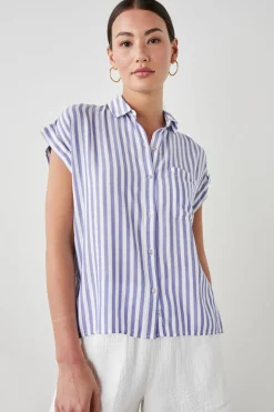 WHITNEY SHIRT - BLUE WHITE STRIPE|Rails Shop