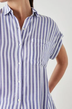 WHITNEY SHIRT - BLUE WHITE STRIPE|Rails Shop