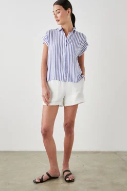 WHITNEY SHIRT - BLUE WHITE STRIPE|Rails Shop