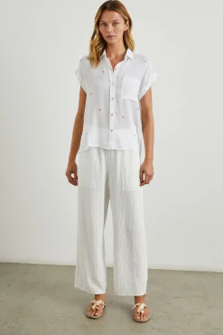WHITNEY SHIRT - FUCHSIA EMBROIDERED PALMS|Rails Best Sale